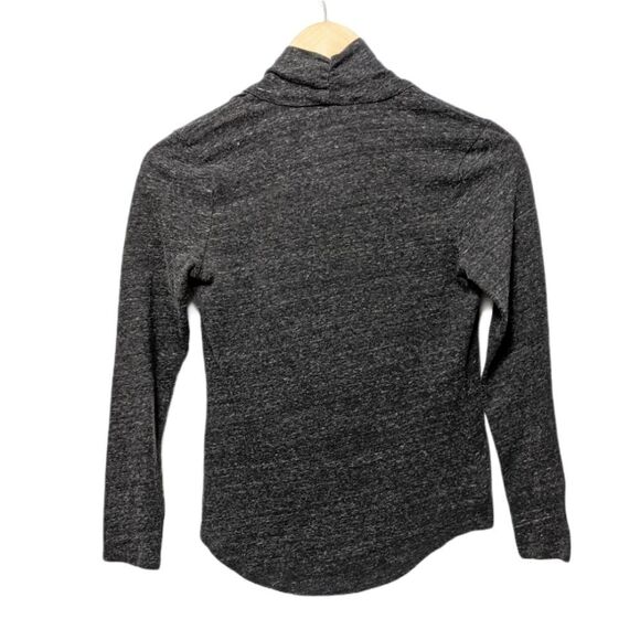 Anthropologie AMADI Gray Speckled Crossover Drape Front Top S - Picture 6 of 8